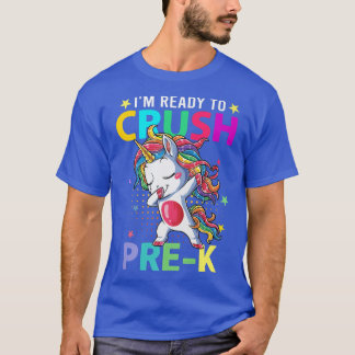 Pre K Dabbing Unicorn Zurück zu Schulmädchen T-Shirt
