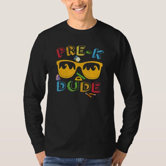 Pre K Dude Back To School Cool First Day Of Pres T-Shirt (Vorderseite)
