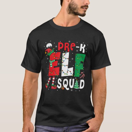 Pre K Elf Squad Weihnachts Elf Kostüm Studenten Te T-Shirt (Vorderseite)