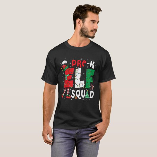 Pre K Elf Squad Weihnachts Elf Kostüm Studenten Te T-Shirt (Vorne ganz)