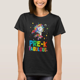 Pre K Fabulous Ballet Unicorn Zurück zur Schule T-Shirt