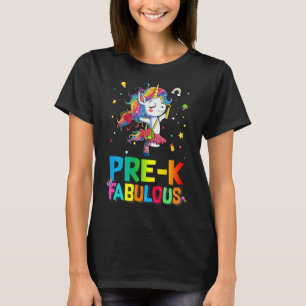 Pre K Fabulous Ballet Unicorn Zurück zur Schule T-Shirt