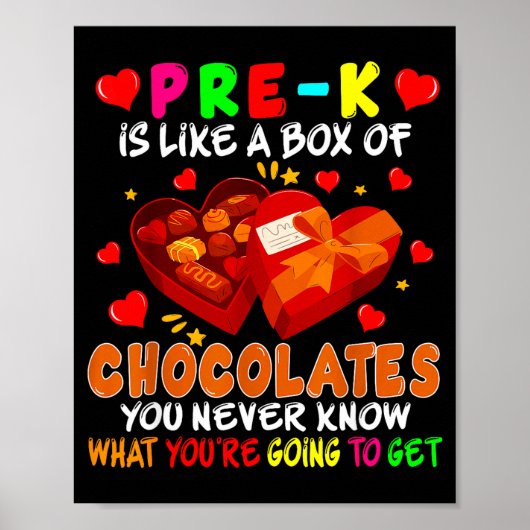 Pre-k Funny Box Of Chocolates Valentine's Day Teac Poster (Vorne)