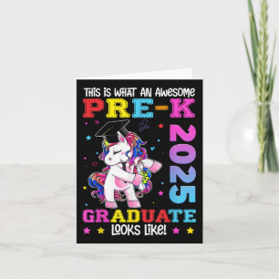 Pre-k Grad 2025 Unicorn Girls Preschool Abschluss Karte