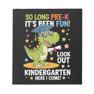 Pre K Graduate Kindergarten Dinosaurier T Rex Notizblock
