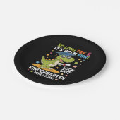Pre K Graduate Kindergarten Dinosaurier T Rex Pappteller (Schrägansicht)