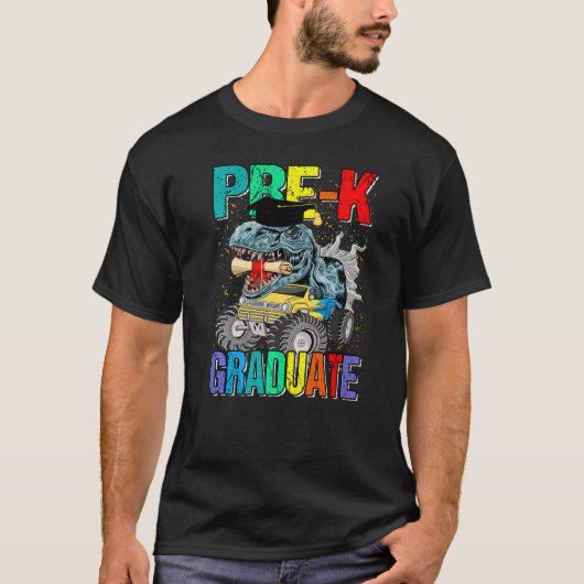 Pre K Graduate Monster Truck Dinosaur Graduation T-Shirt (Vorderseite)