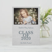 Pre-K Graduation Simple Photo Gray Textile Texture (Stehend Vorderseite)