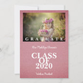 Pre-K Graduation Simple Photo Pink Textile Texture (Vorderseite)