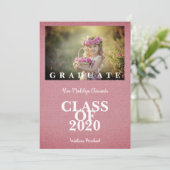 Pre-K Graduation Simple Photo Pink Textile Texture (Stehend Vorderseite)