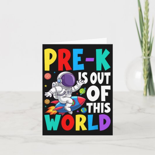 Pre-k ist aus dieser Welt Niedlicher Astronaut zur Karte (Vorderseite)