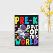 Pre-k ist aus dieser Welt Niedlicher Astronaut zur Karte (Gelbe Blume)