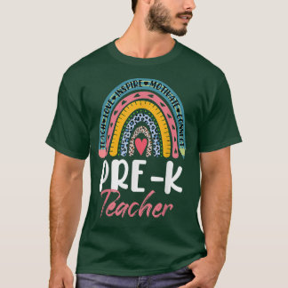 Pre-K-Lehrer Boho Rainbow Niedliche Zurück zu Scho T-Shirt