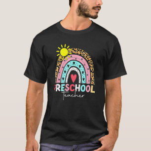 Pre-K-Lehrer Teach Preschool Boho Rainbow Leopard T-Shirt