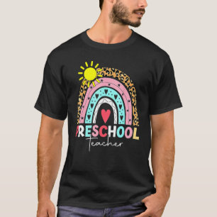 Pre-K-Lehrer Teach Preschool Boho Rainbow Leopard T-Shirt