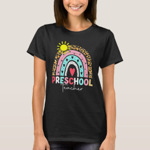 Pre-K-Lehrer Teach Preschool Boho Rainbow Leopard T-Shirt