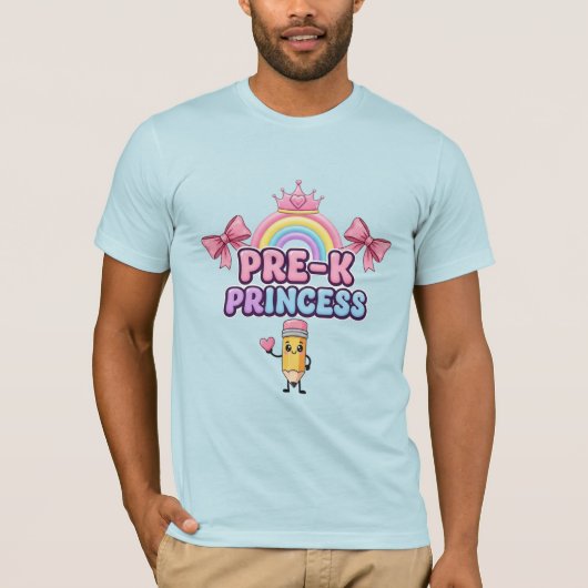 Pre-K Princess Back to School Rainbow Crown T-Shirt (Vorderseite)