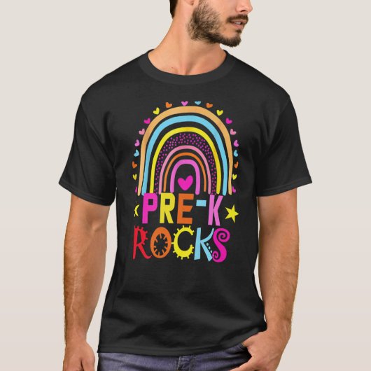 Pre K Rocks Back to School Team Pre K Rainbow Tee (Vorderseite)