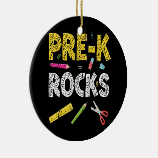 Pre K Rocks Funny Back to School Lehrer Keramik Ornament (Rechts)