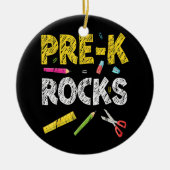 Pre K Rocks Funny Back to School Lehrer Keramik Ornament (Vorne)