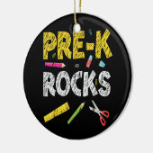 Pre K Rocks Funny Back to School Lehrer Keramik Ornament (Links)