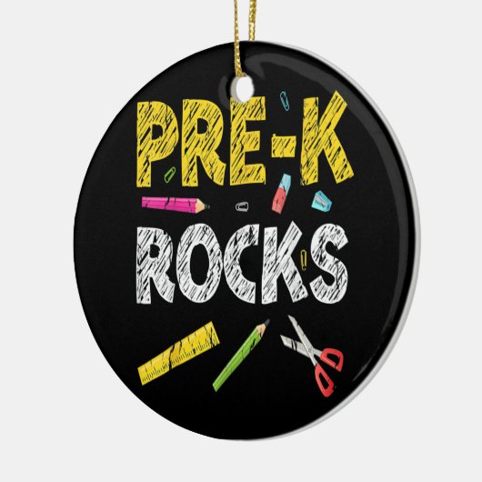 Pre K Rocks Funny Back to School Lehrer Keramik Ornament (Links)