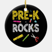 Pre K Rocks Funny Back to School Lehrer Keramik Ornament (Hinten)