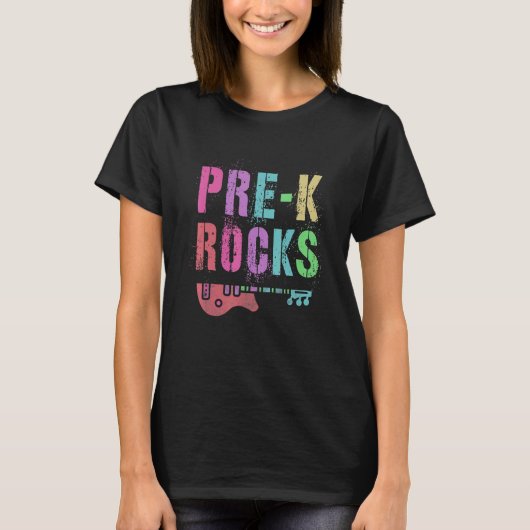 Pre K Rocks Student Lehrer Rockstar Team bereit T T-Shirt (Vorderseite)