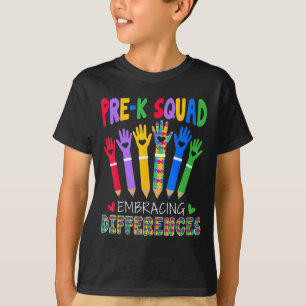 Pre K Squad Akzeptiert Unterschiede Autismus Sped T-Shirt