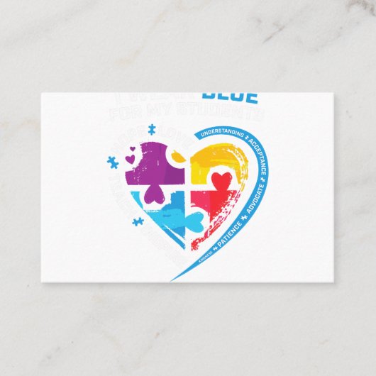 Pre K Squad die Unterschiede Autismus SPED Teac Visitenkarte (Vorderseite)