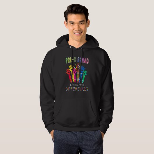 Pre K Squad Embracing Differences Autism SPED Teac Hoodie (Vorne ganz)