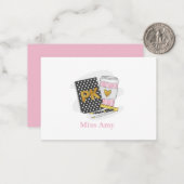 Pre K Teacher Custom Black Notebook Mitteilungskarte (Vorderseite/Rückseite Beispiel)