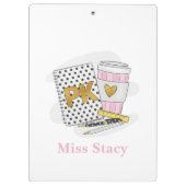 Pre K Teacher Custom White Notebook-Kaffee Klemmbrett (Rückseite)