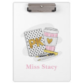 Pre K Teacher Custom White Notebook-Kaffee Klemmbrett (Vorderseite)