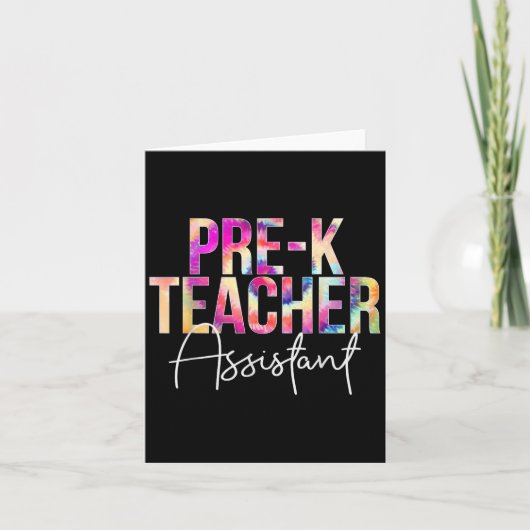 Pre-k Teacher Istant Tie Dye Back To School Apprec Karte (Vorderseite)