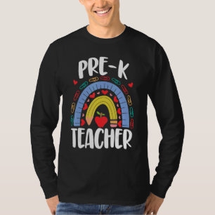 Pre K Teacher School Rainbow Acedamic T-Shirt