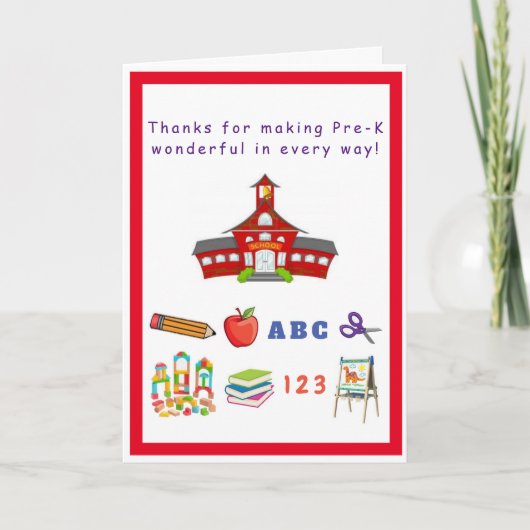 Pre-K Teacher/Staff Appreciation Card Karte (Vorderseite)