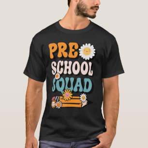 Pre K Vibes 1. Tag der Vorschule Squad Retro Teach T-Shirt