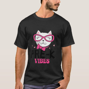 Pre K Vibes Back to School Niedlich Cat Niedlich f T-Shirt