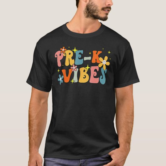 Pre K Vibes Pre Kindergarten Team Groovy 1st Day O T-Shirt (Vorderseite)