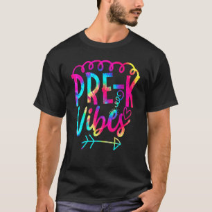 Pre K Vibes Zurück zur Gefärbte Krawatte Lehrerin T-Shirt