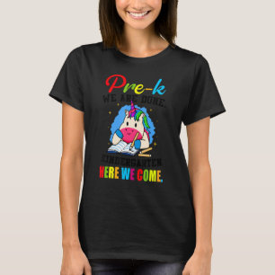 Pre K Wir sind 1. Klasse hier kommen wir Kinder Un T-Shirt