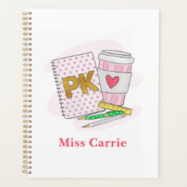 Pre-Kindergarten White Dot Notebook Kaffeeplaner Planer