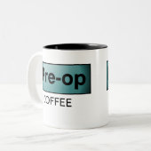 PRE-OP KAFFEE ZWEIFARBIGE TASSE (Vorderseite Links)