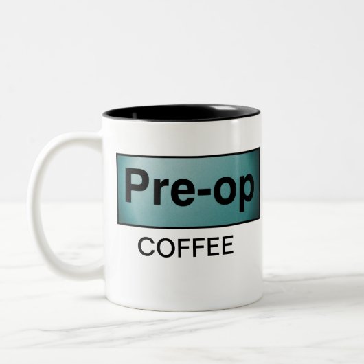 PRE-OP KAFFEE ZWEIFARBIGE TASSE (Links)