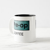 PRE-OP KAFFEE ZWEIFARBIGE TASSE (Vorderseite Links)