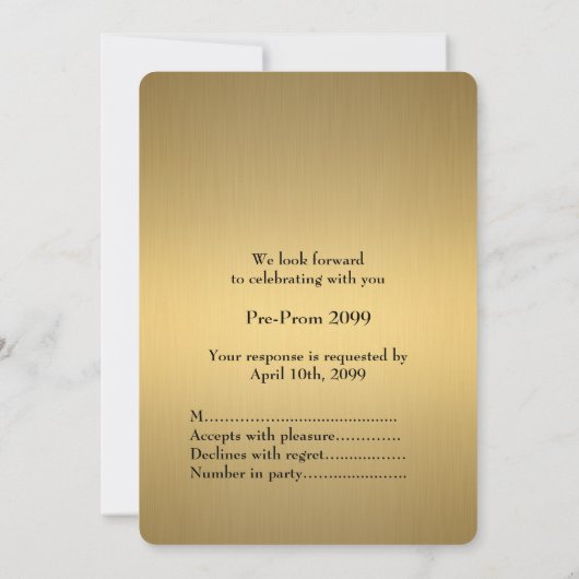 Pre-Prom, Pre-Prom, Quinceanera, Sweet-sechzehn, Einladung (Rückseite)