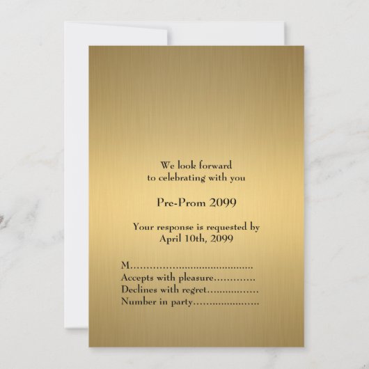 Pre-Prom, Pre-Prom, Quinceanera, Sweet-sechzehn, Einladung (Rückseite)