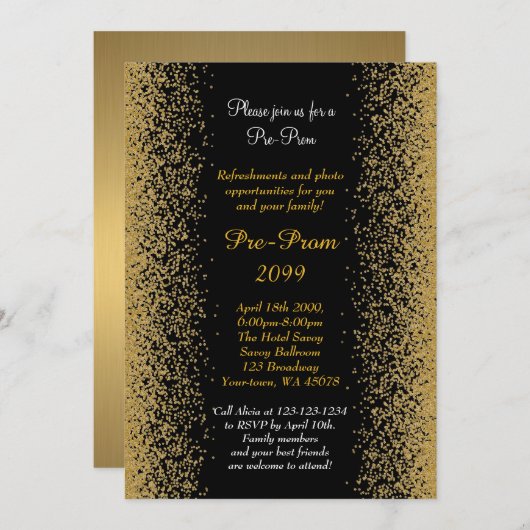 Pre-Prom, Pre-Prom, Quinceanera, Sweet-sechzehn, Einladung (Vorne/Hinten)