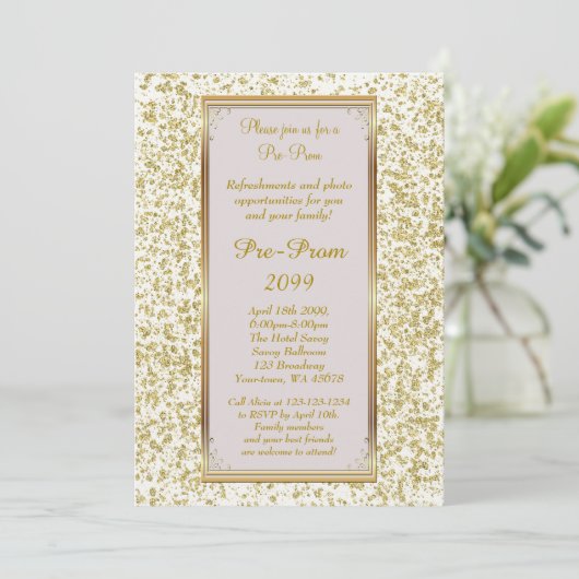 Pre-Prom, Pre-Prom,Sweet-sechzehn,Glitzer auf Elfe Einladung (Stehend Vorderseite)